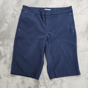Style&Co Shorts Womens 6 Blue Pull On Flat Front Stretch Casual Preppy Office